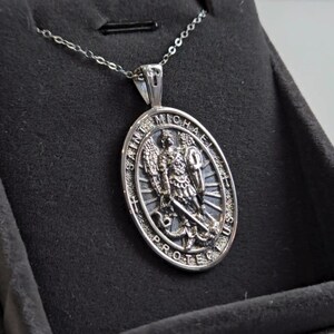 St. Michael the Archangel Necklace | Sterling Silver Unisex Pendant - Etsy