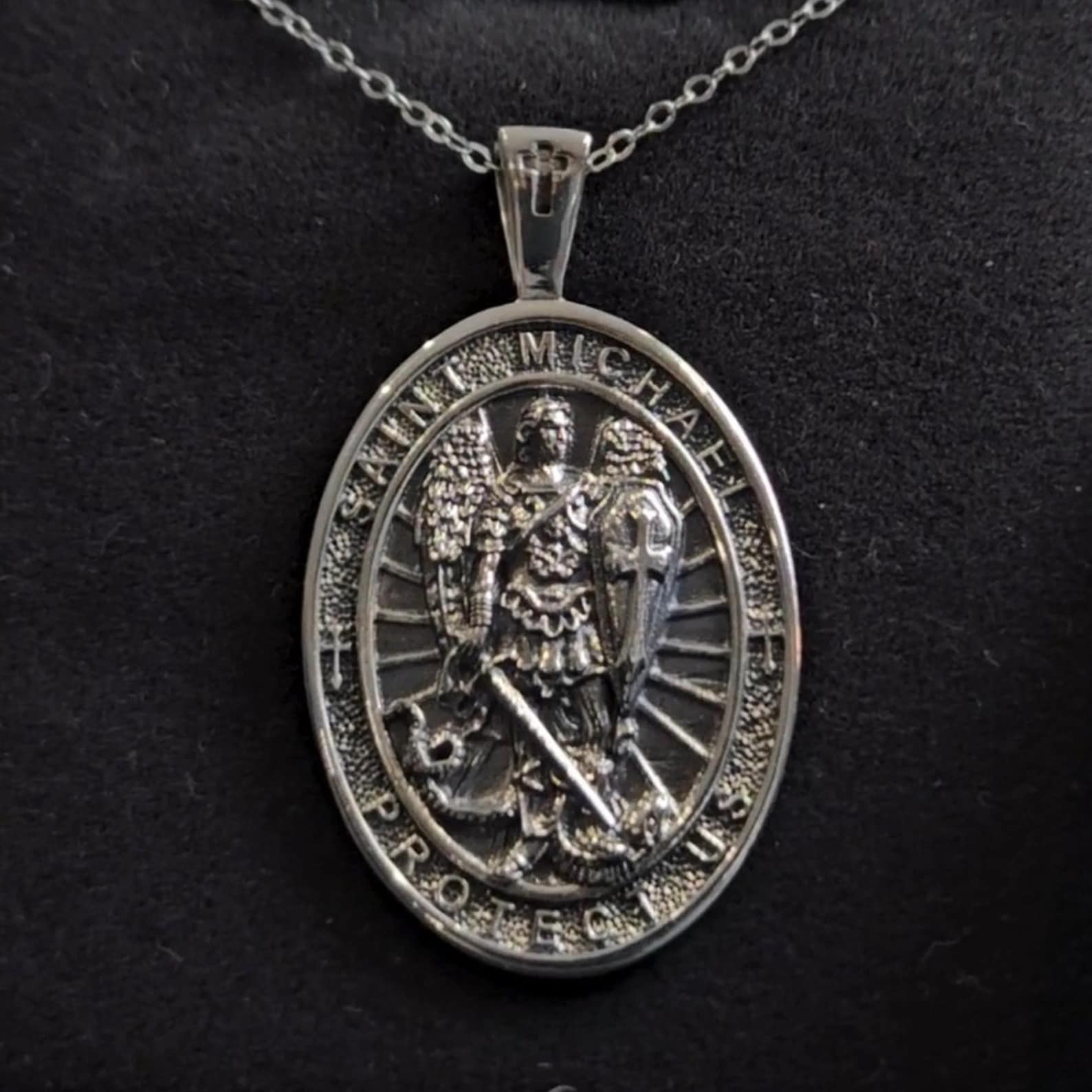 St. Michael the Archangel Necklace | Sterling Silver Unisex Pendant - Etsy