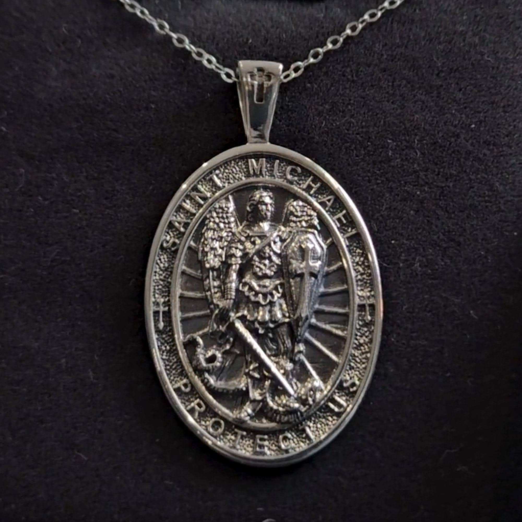 St. Michael the Archangel Necklace | Sterling Silver Unisex Pendant