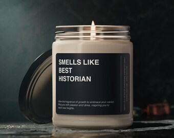 Historian Gift Candle: Scented Soy Wax Candle, 9oz Jar