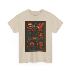 Zambia T Shirt Unisex | Vintage Lusaka Graphic Tee | African Heritage Pride Shirt | Cool Gift for Zambian Soul Culture Lovers