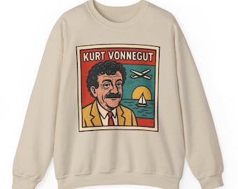 Bluza Kurta Vonneguta: unisexowa bluza z okrągłym dekoltem w stylu retro pisarza