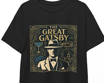 The Great Gatsby T Shirt, Retro Literary Graphic Tee for Men and