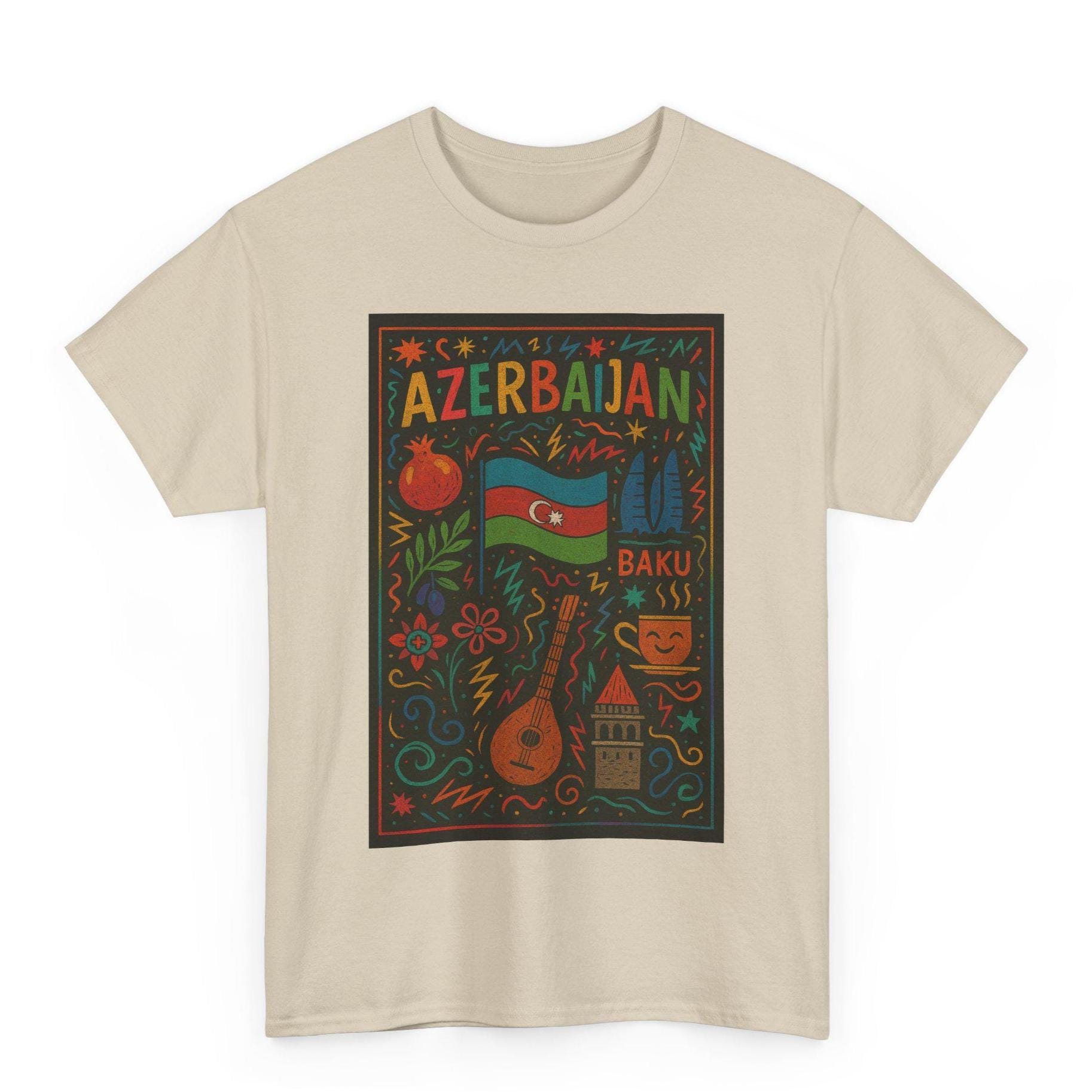 Azerbaijan T Shirt Unisex | Vintage Baku Graphic Tee | Caucasus
