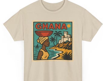 Ghana Retro Comic T Shirt Unisex | Vintage Ghanaian Graphic Tee | Cool African Pride Shirt | Travel Lover Gift Idea | Soft Cotton Streetwear