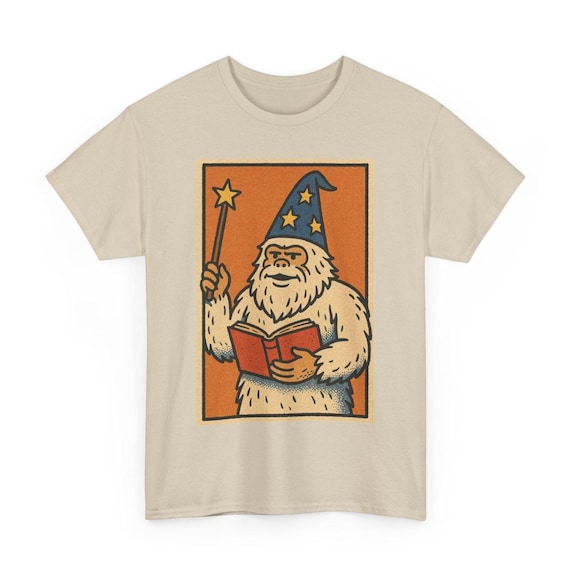 Wizard Yeti T-Shirt: Retro Comic Style Fantasy Tee