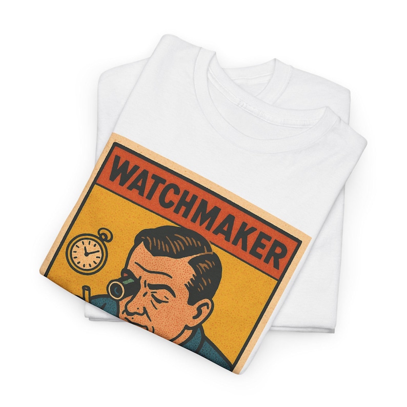Watchmaker T-Shirt: Vintage Retro Comic Horology Gift White