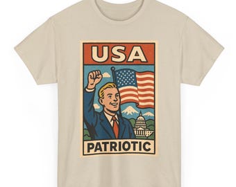 愛国的なUSA Tシャツ：レトロコミックアメリカンプライドTシャツ