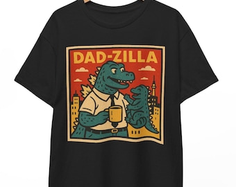 Dadzilla lustiges Papa T-Shirt, Retro Comic Vater Geschenk T-Shirt für Männer, Unisex Dadzilla Grafik-Shirt, perfektes Vatertagsgeschenk, cooler Papa Humor Top