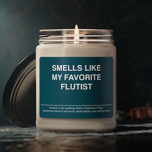 Flutist Gift Candle: Scented Soy Wax, Musician Souvenir (9oz)