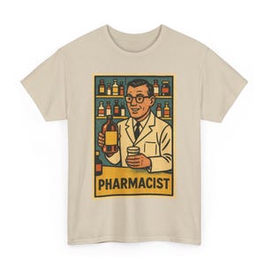 Pharmacist T Shirt Unisex | Retro Comic Style Medicine Life Tee | Vintage Pharmacy Shirt | Gift for Healthcare Workers Medical Enthusiasts