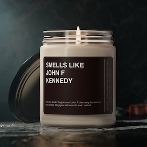 John F. Kennedy Candle Gift Smells Like John F. Kennedy Candle Souvenir Scented Soy Wax Candle Jar 9oz For Friend