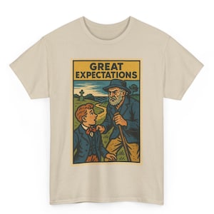 Great Expectations Book T Shirt Unisex | Retro Comic Style Dickens Tee | Vintage Victorian Drama Graphic | Gift for Readers & Lit Fans