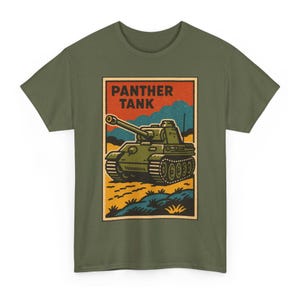 Panther Tank T Shirt Unisex | Retro Comic Style German WWII Armor Tee | Vintage Battlefield Precision | Gift for Tank Fans History Buffs