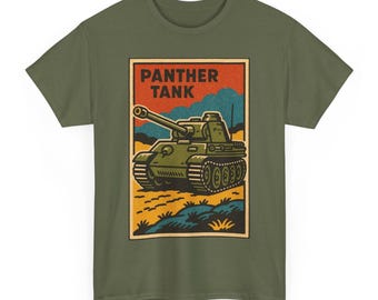 Camiseta de tanque Panther: Camiseta de armadura alemana de la Segunda Guerra Mundial con estilo cómic retro