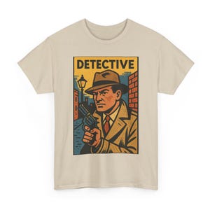 Detective T Shirt Unisex | Retro Comic Style Mystery Solver Tee | Vintage Crime Scene Shirt | Gift for Sleuths Noir Fans True Crime Lovers