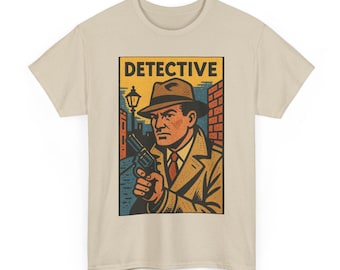 Koszulka detektywistyczna: Koszulka retro z komiksu Noir Crime Solver