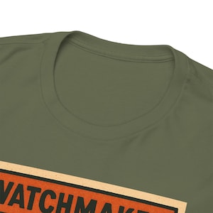 Watchmaker T-Shirt: Vintage Retro Comic Horology Gift Military Green