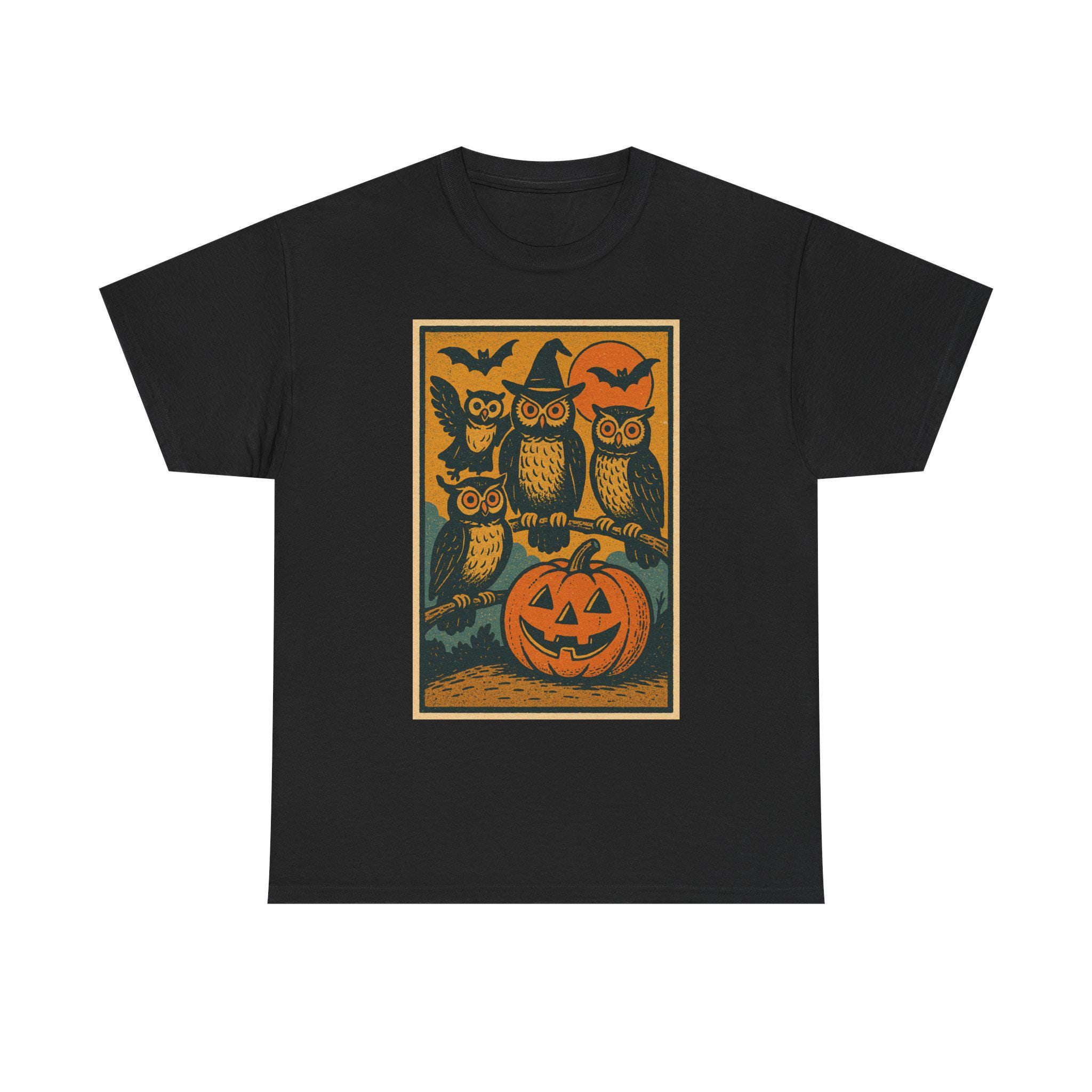 Owl T Shirt Unisex | Retro Comic Style Night Bird Tee | Spooky Forest Shirt | Cool Gift for Owl Love