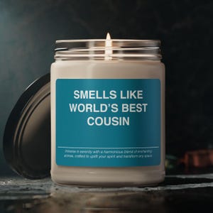 Cousin Candle Gift Smells Like World&#39;s Best Cousin Candle Souvenir Scented Soy Wax Candle Jar 9oz For Friend