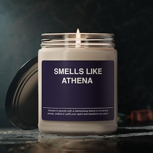 Athena Candle Gift Smells Like Athena Candle Souvenir Scented Soy Wax Candle Jar 9oz Greek God