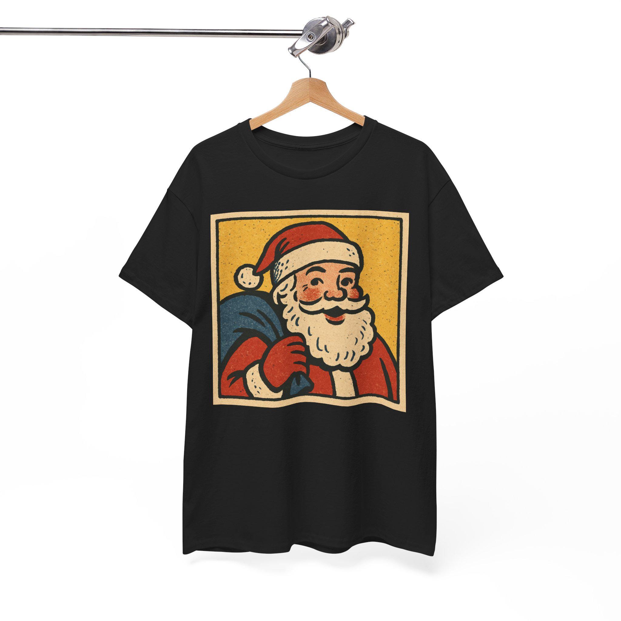 レトロサンタコミックTシャツ：ユニセックスヴィンテージクリスマス