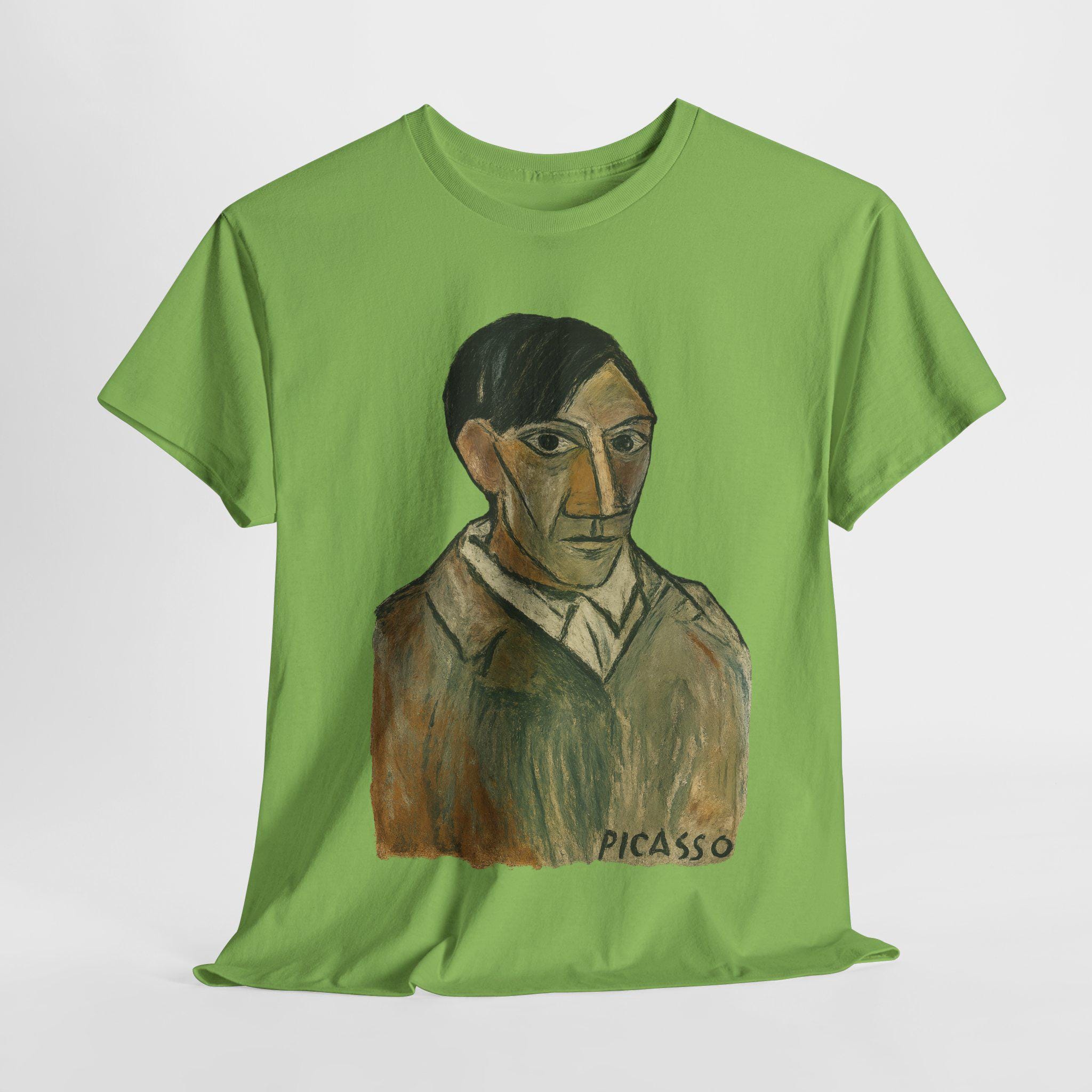 ピカソの自画像Tシャツ：ヴィンテージキュビズムアートグラフィックT