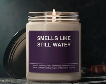 Still Water Scented Soy Candle: Meme Joke Gift, 9oz Jar