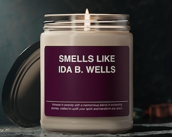 Ida B. Wells Candle Gift: Scented Soy Wax Candle, 9oz