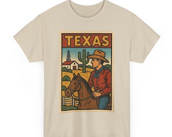 Texas Retro Comic T-Shirt: Vintage Lone Star Pride Unisex Tee