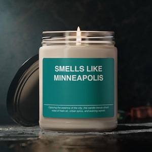 Profuma di Minneapolis Minnesota Regalo Souvenir Minneapolis Candela profumata in cera di soia Barattolo da 9 once Regalo per inaugurazione della casa in movimento