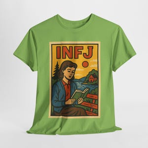 INFJ Advocate T-Shirt: Retro Comic Style, Empath Gift Lime