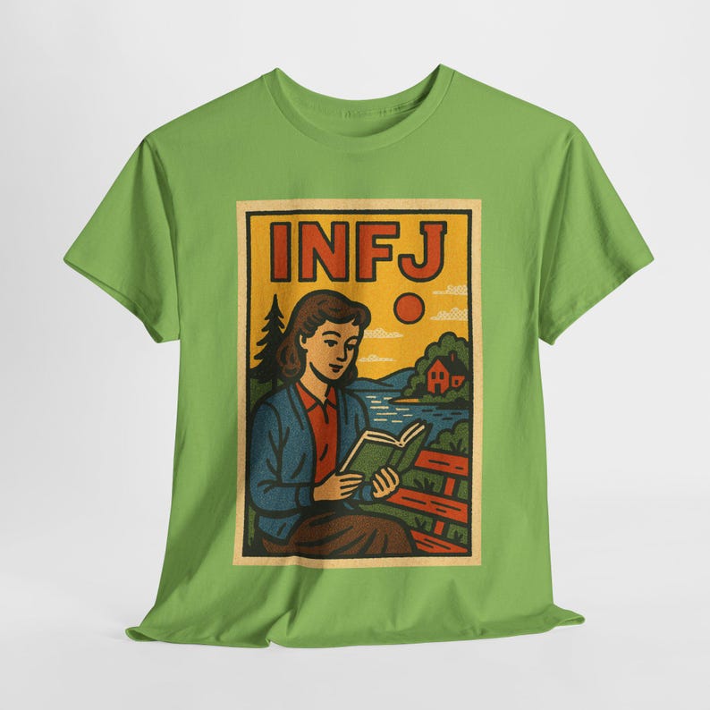 INFJ Advocate T-Shirt: Retro Comic Style, Empath Gift Lime