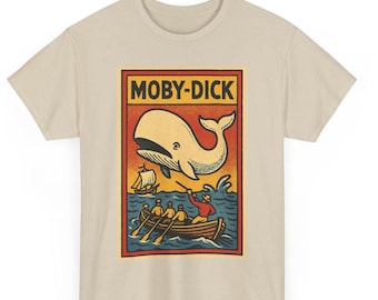 Moby Dick Comic T-Shirt: Retro Literary Whale Graphic Tee
