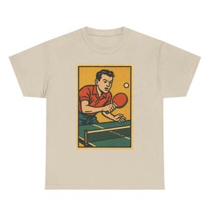 Table Tennis T Shirt Unisex | Retro Comic Style Ping Pong Tee | Vintage Match Graphic | Fun Gift for Players & Sport Lovers
