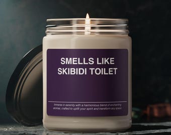 Skibidi Toilet Candle: Funny Meme Gift, Scented Soy Wax