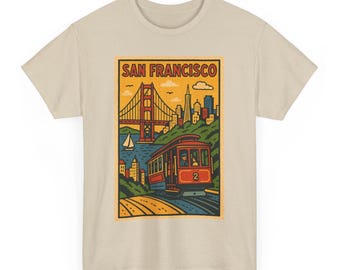 San Francisco T-Shirt: Retro Comic Style Cityscape Tee for Bay Area Lovers & Urban Dreamers