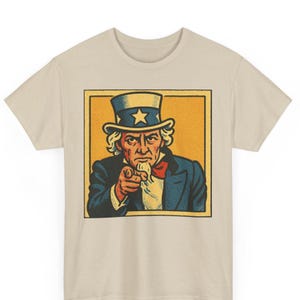 Uncle Sam Comic T Shirt Unisex Retro Style | Vintage Patriotic Graphic Tee | Bold Americana Shirt | Gift for Him Her USA Freedom Spirit