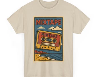 T-shirt mixtape vintage con cassetta a nastro Oldschool stile retrò - Italia