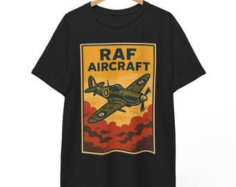 Retro RAF Aircraft T-Shirt: British Air Force Comic Style Tee