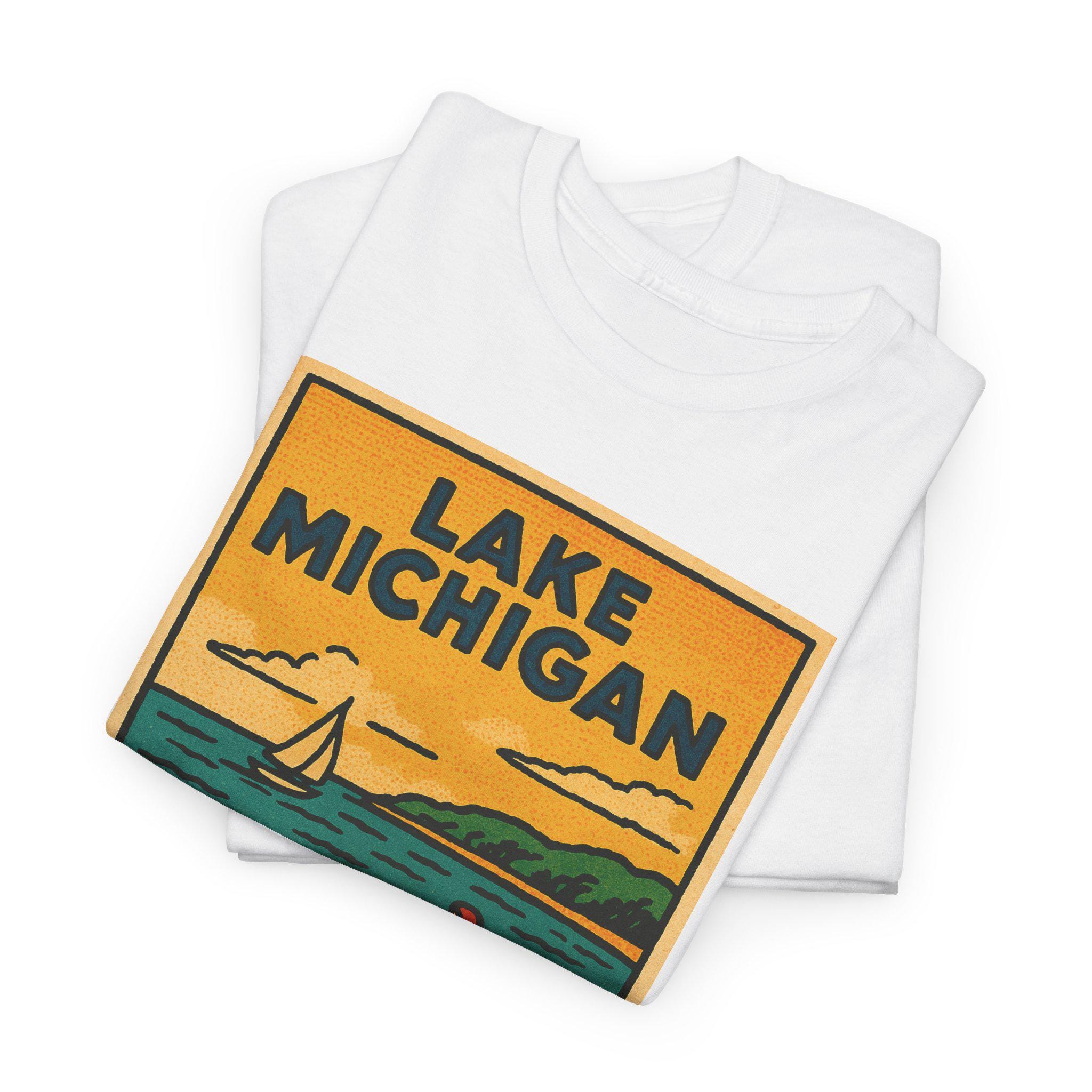 Lake Michigan T-shirt | Retro Great Lakes Travel Tee | Midwest 