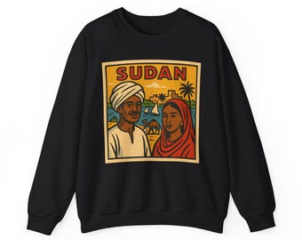 Bluza Sudan: unisexowa bluza podróżna w stylu retro z okrągłym dekoltem