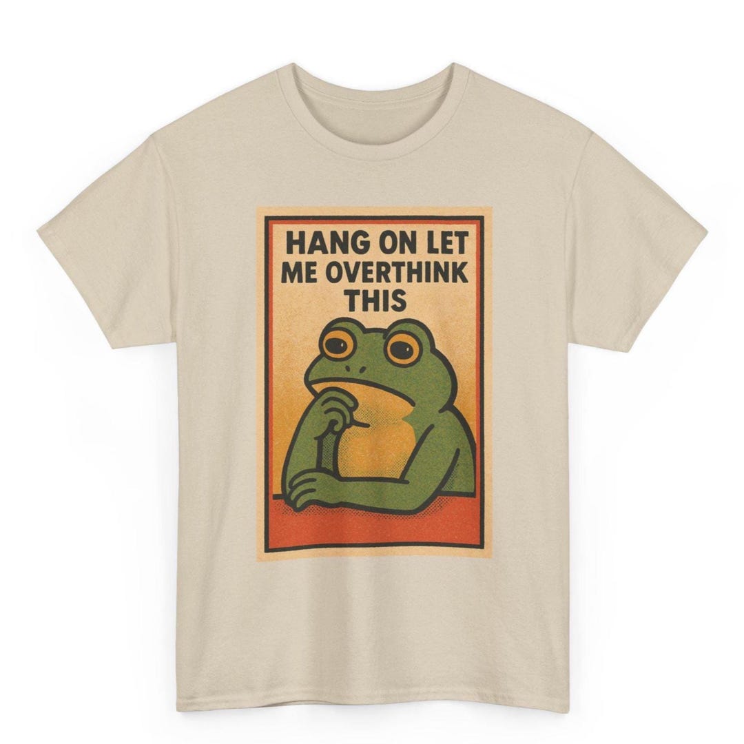 面白いカエルのミームTシャツ：「ちょっと待って、考えさせて」 - Etsy 日本