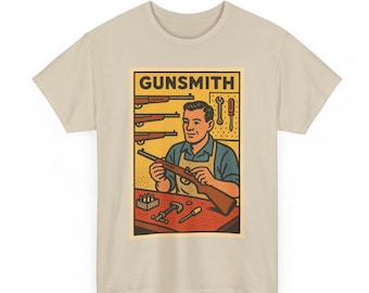 Camiseta de armero: camiseta vintage de reparación de armas de fuego con cómic retro