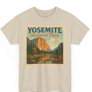 Yosemite National Park-T-shirt: Retro Mountain-shirt met print