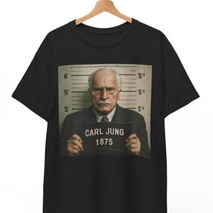Carl Jung Mugshot T Shirt, Funny Psychology Meme Tee For Men And Women, Unisex Retro Psychoanalyst Graphic Shirt, Gift For Thinkers, Jungian