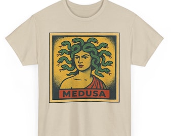Medusa-strip T-shirt: T-shirt met retro Griekse mythologie