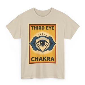 Third Eye Chakra T Shirt Unisex | Retro Comic Style Spiritual Energy Graphic Tee | Vintage Intuition | Cool Gift for Yogis Mindful Souls