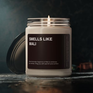 Vela de Mali, regalo con olor a Mali, África, recuerdo, vela de cera de soja perfumada, tarro de 9 oz para un amigo