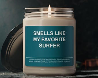 Surfer Gift Candle: Scented Soy Wax Candle for Surf Lover